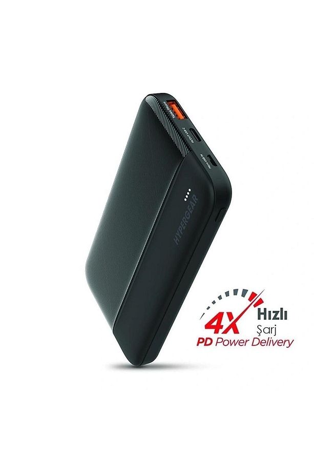 10.000 mAh 20W Usb-C PD + 18w Usb Hızlı Şarj Siyah Powerbank - 1