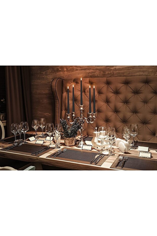 10 'lu Siyah Renkli Şamdan Mumu - 3