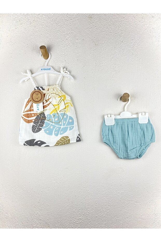 مجموعة أطفال صيفية منقوشة بأوراق الشجر - 1