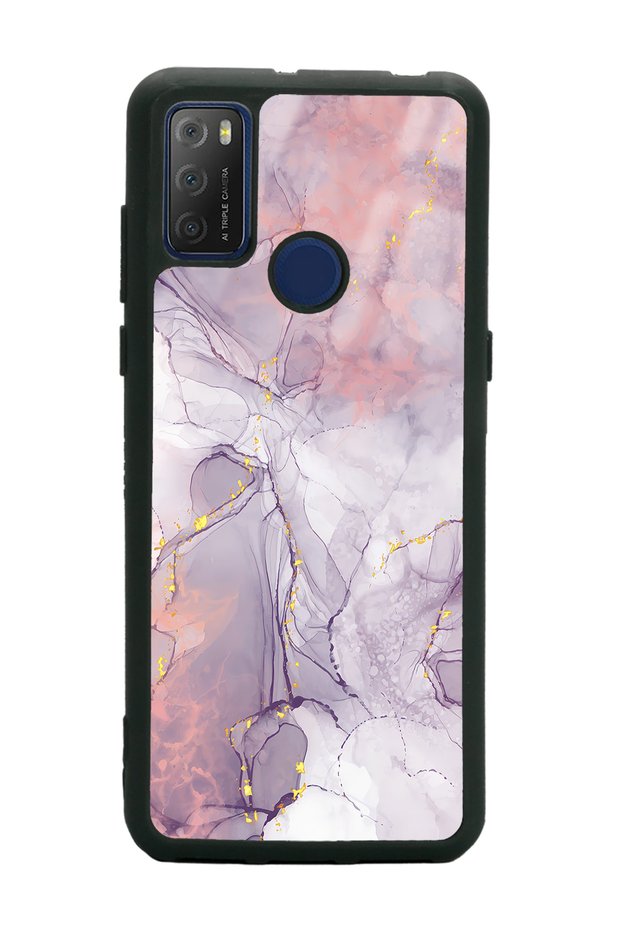 Phone Case for Tcl 20E Fuchsia Marble Design Glossy