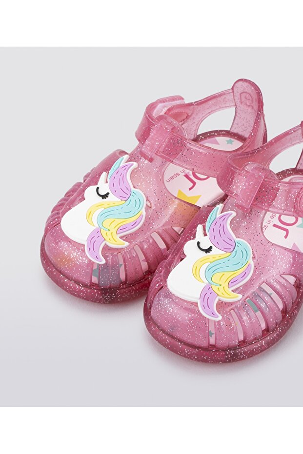S10279 Tobby Unicorn Kız Çocuk Simli Pembe Sandalet - 1