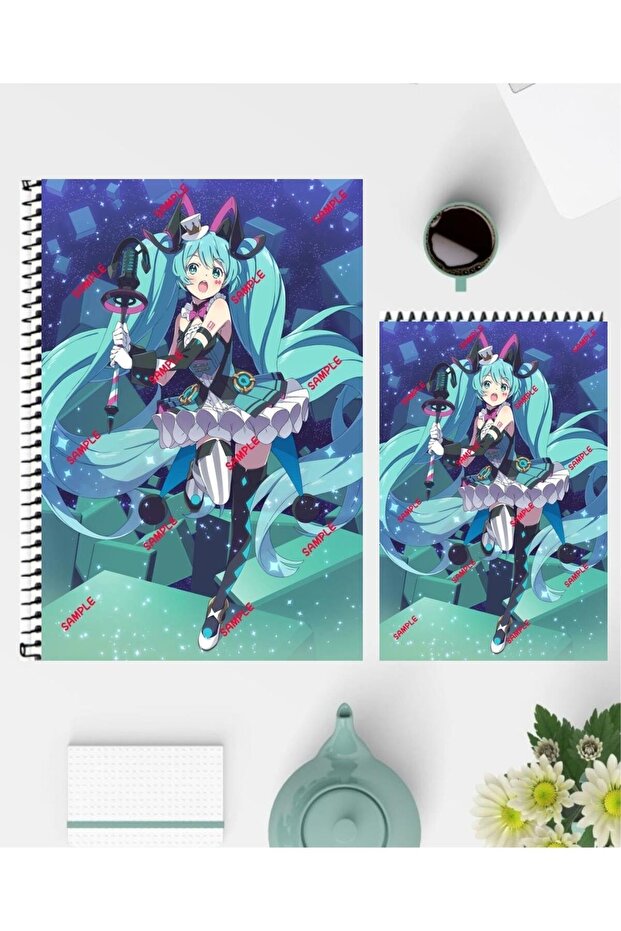 دفتر ملاحظات Hatsune Miku مقاس A5 ودفاتر ملاحظات مقاس A6 بتصميم مخصص غير مبطنة - 3