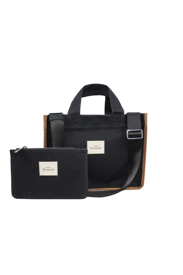 Hishi Rj Tote Bag Black Waxed Canvas Bag