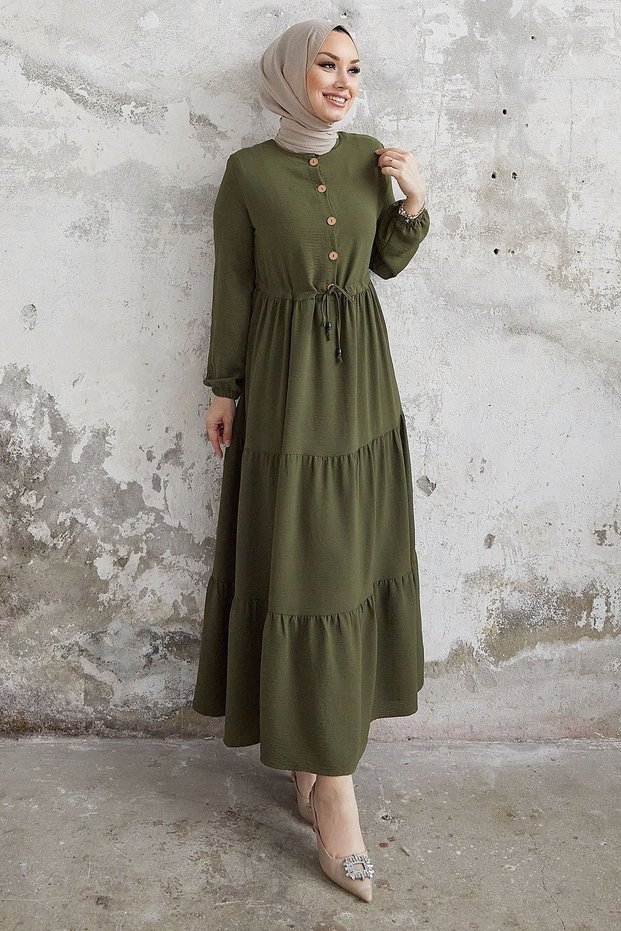 Šaty Pamela Buttoned Ayrobin - Khaki