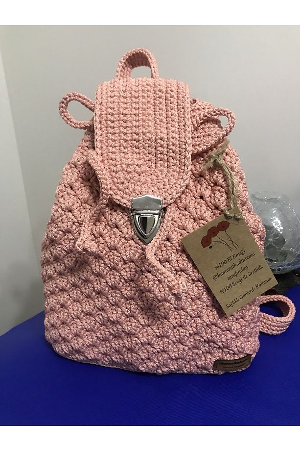 El Örgüsü Pembe Çocuk Çantası - 1