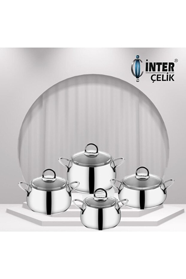 Inter Çelik Hanzade 8 Parça Çelik Tencere Seti - 2