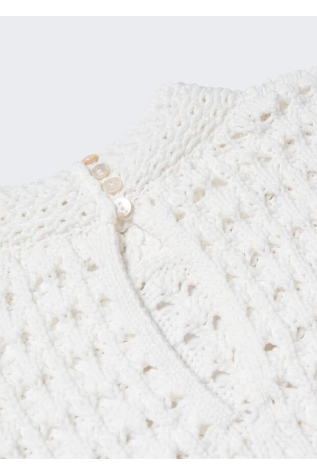 Ajur Örgü Perkins Yaka Kazak - 7