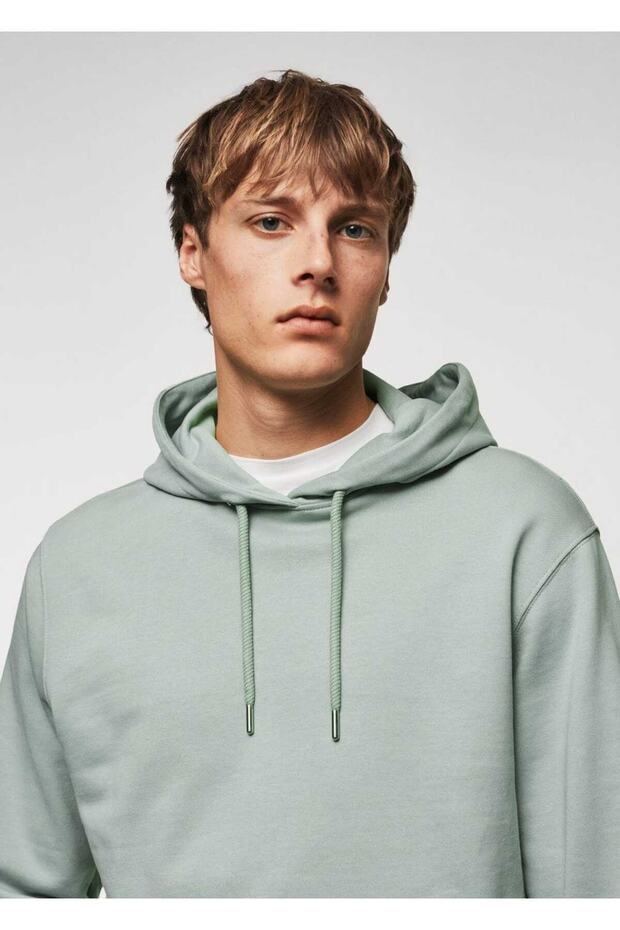 Kapüşonlu Basic Hafif Sweatshirt - 5