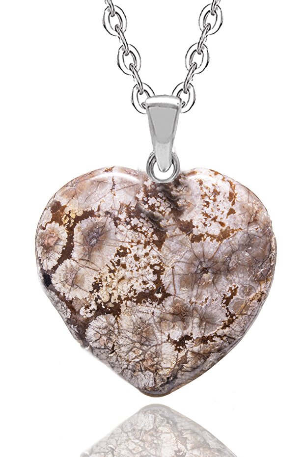 Certified Heart Model Real Serpentine (SNAKE) Stone Necklace