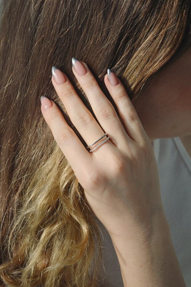 خاتم خطوط فضية - 2