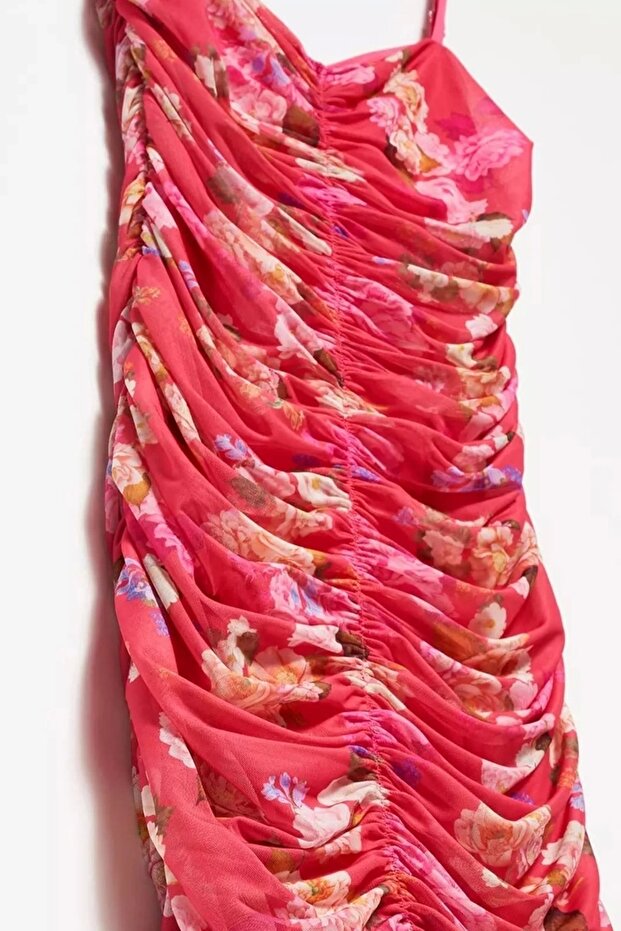 TÜL MİNİ ELBİSE-FUŞYA - 2