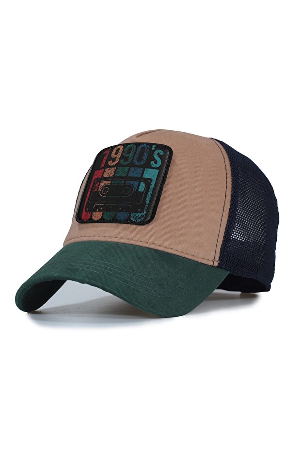 1990's Colorful Model Mesh Hat - Replaceable Leather Patch - 1