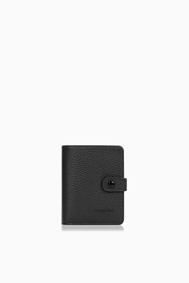 Cengiz Pakel Genuine Leather Men's Card Holder 2483 - Black/Green