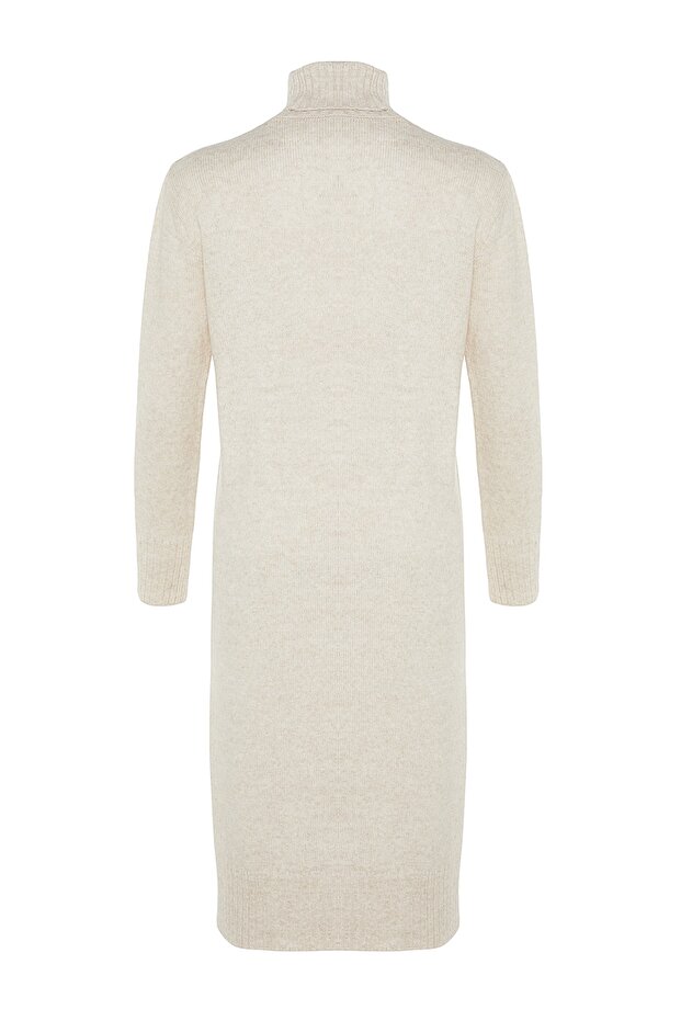 Stone Midi Wide Fit Mäkké textúrované úpletové šaty TWOAW24EL00034 - 8