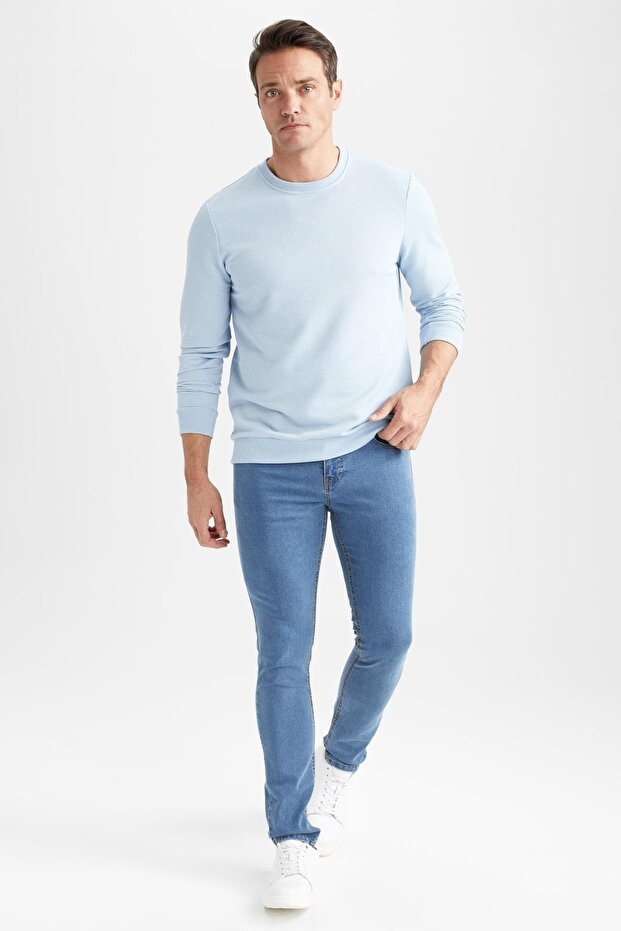 Regular Fit Bisiklet Yaka Basic Sweatshirt - 2