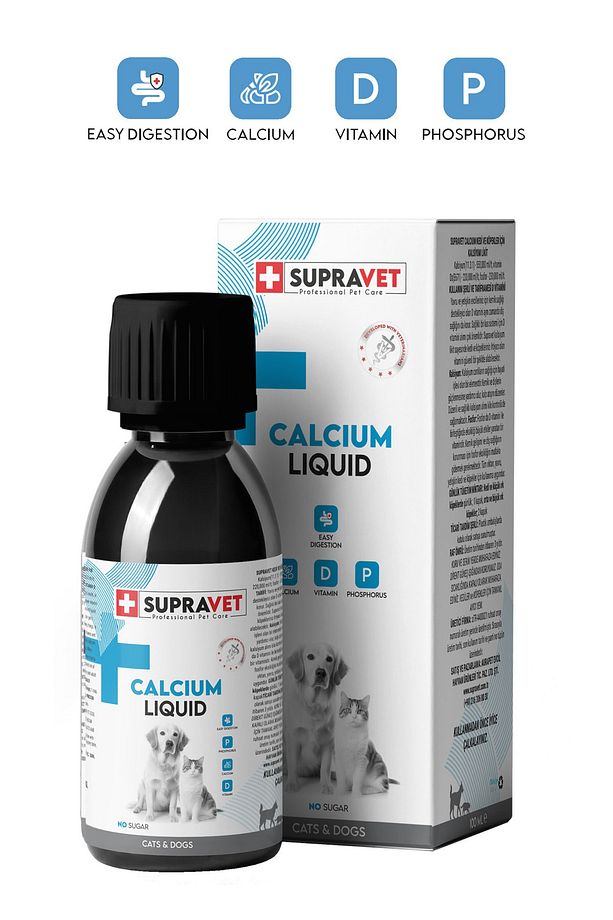Calcium Kedi Ve Köpek İçin Sıvı Kalsiyum Damla 100ml - 1