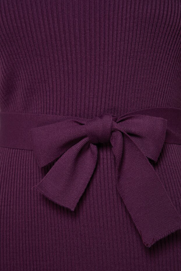 Plum Corded Bodycone Midi Pletené šaty Tbbaw23Ah00032 - 7