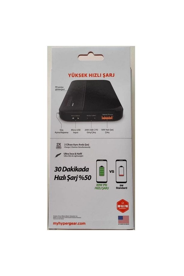 10.000 mAh 20W Usb-C PD + 18w Usb Hızlı Şarj Siyah Powerbank - 4