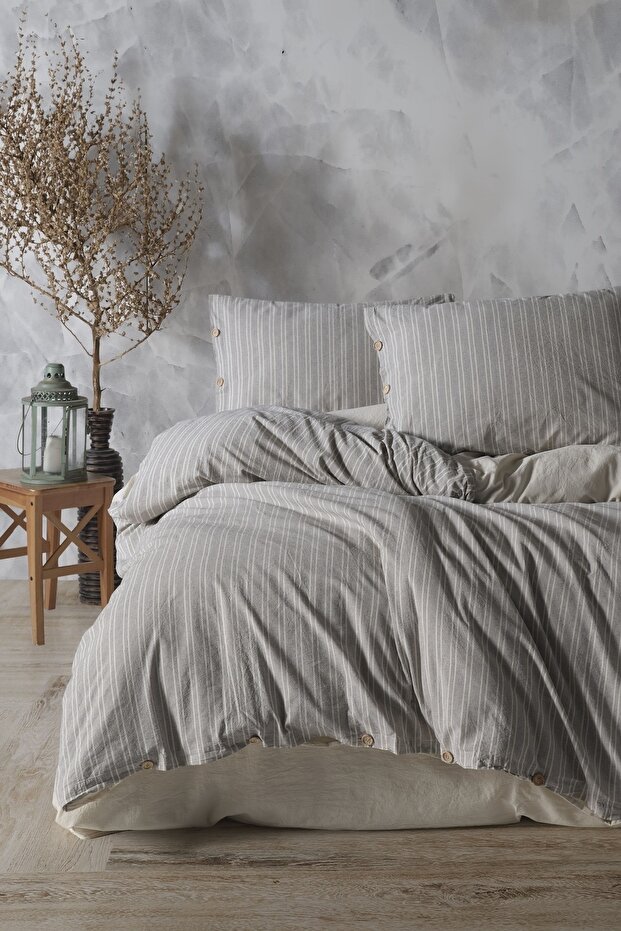 Helios 100% Cotton Yarn Dyed Washed Double Duvet Cover Set 200*220
