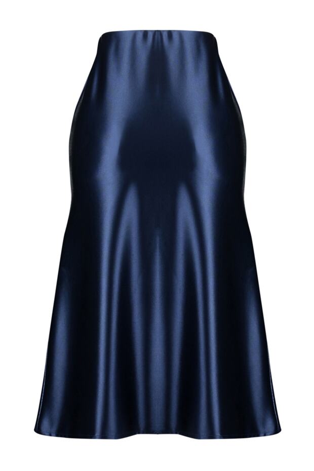 Indigo Saten A Kesim/Çan Form Midi Örme Etek TWOAW24ET00088 - 15