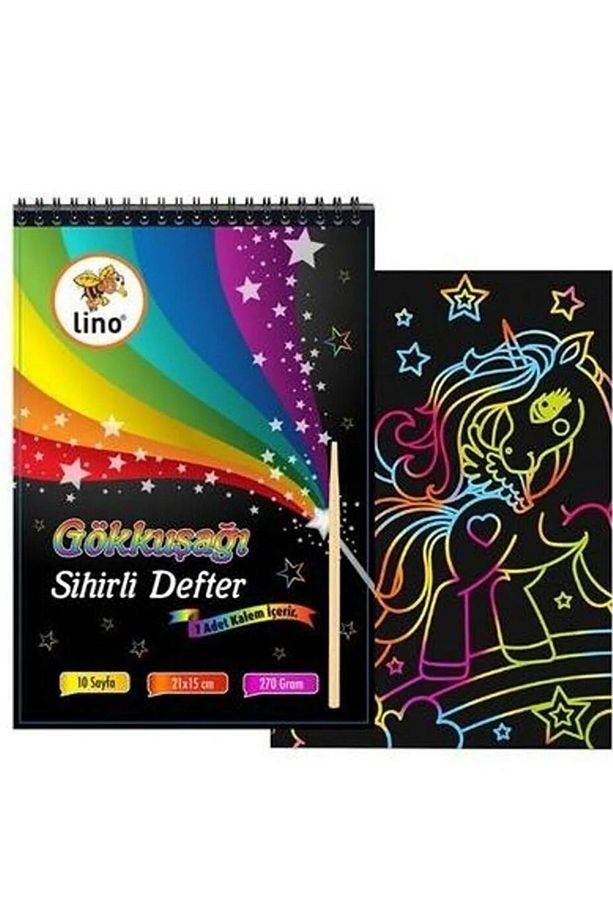 Sihirli Gökkuşağı Kazımalı Defter A5 10 Yaprak - 1