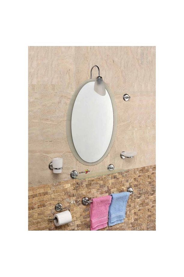 Çift Camlı 8 Parça 63x43cm Dev Büyük Otel Banyo Cafe WC Tuvalet Lavabo Üstü Üzeri Boy Aynası Seti - 1
