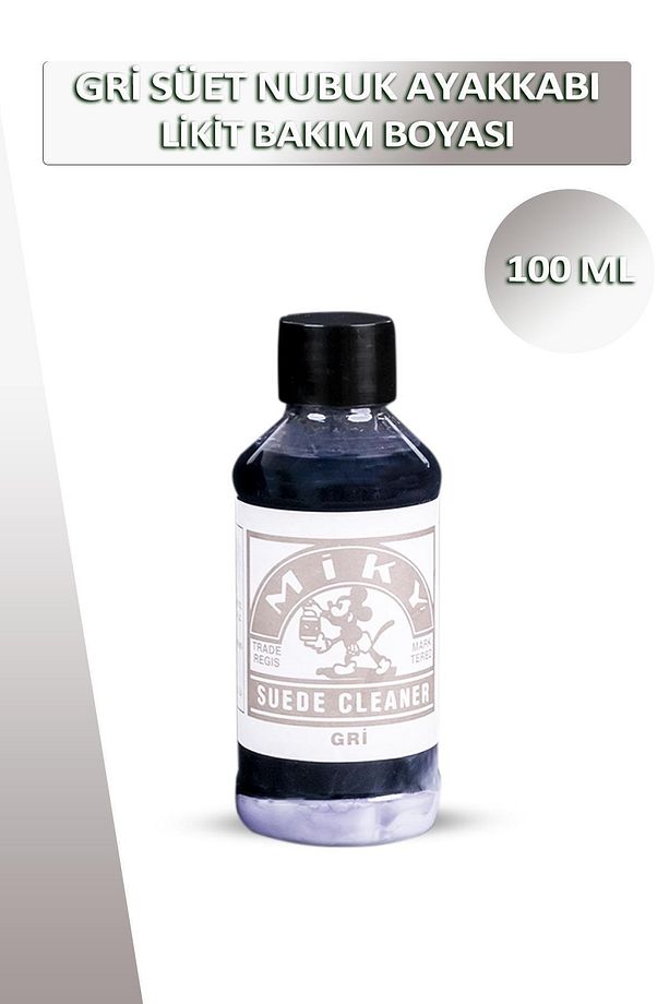 Bağcık Miky Gri Süet Nubuk Likit Ayakkabı Bakım Boyası 100 ml Set - 1