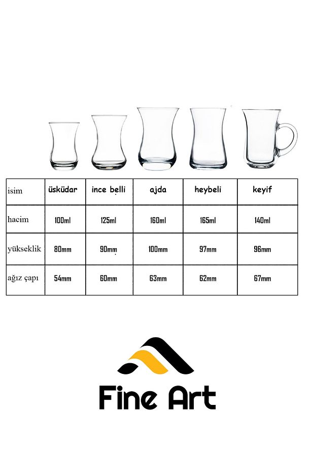 Altın Yaldızlı Çay Bardağı 1 Kişilik, Ajda, 12 Ayar Altın, - 3
