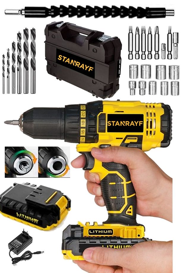 Alman Darbeli Coper 98 V 12 Ah Çift Çelik Şanzıman Bakır Sargılı Şarjlı Vidalama Matkap 27 Prç Set - 2