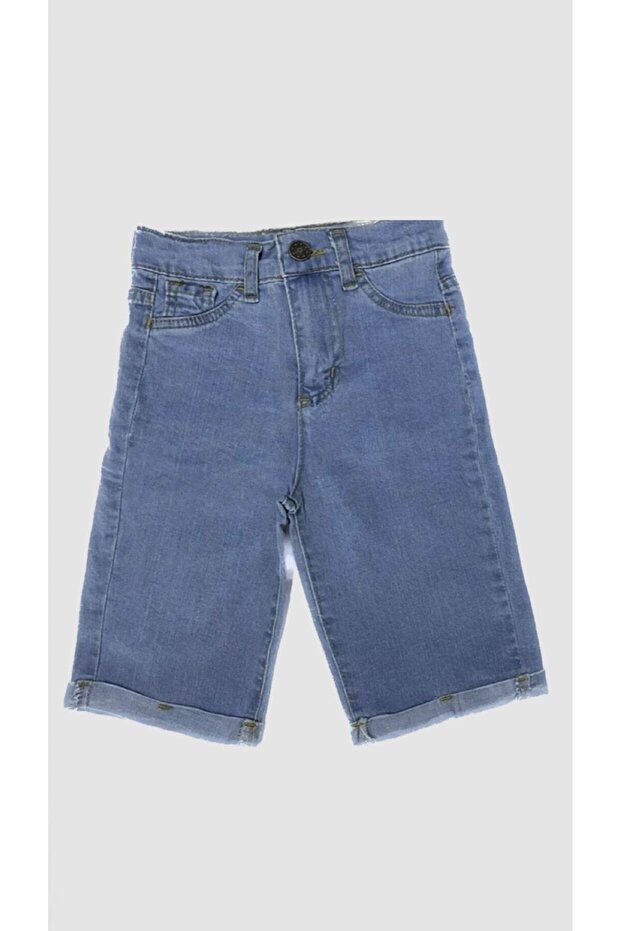 Denim Fabric Capri with Adjustable Elastic Waist