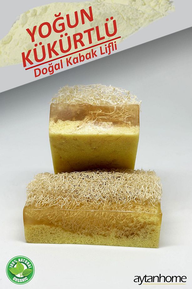 Yoğun Kükürtlü Kabak Lifli Sabun (1 ADET) (EGZAMA-KAŞINMA-SEDEF-MANTAR) Kükürt Sabunu - 1
