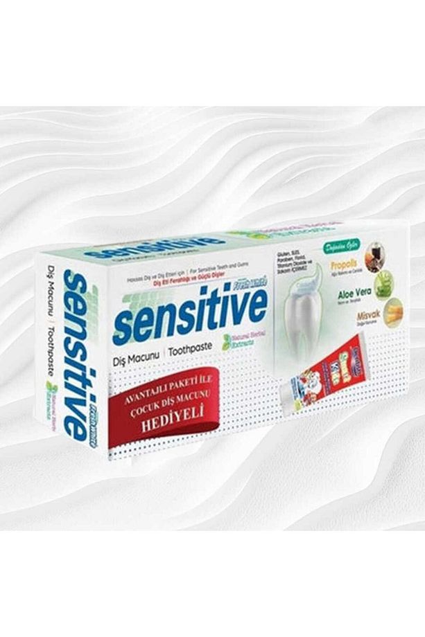 Sensitive Diş Macunu 75ml Misvak +75ml Cocuk Macunu 8697417440110 - 1