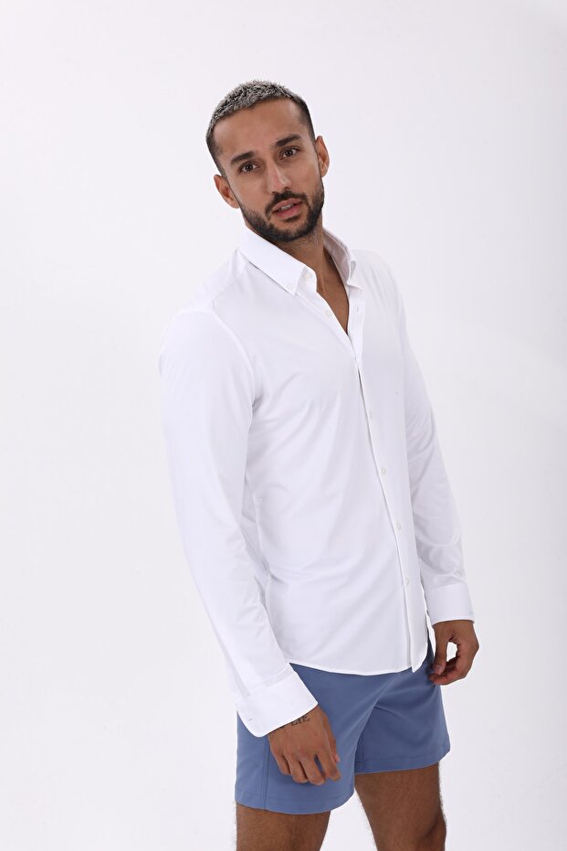 Polyamid Beyaz Gömlek - 2
