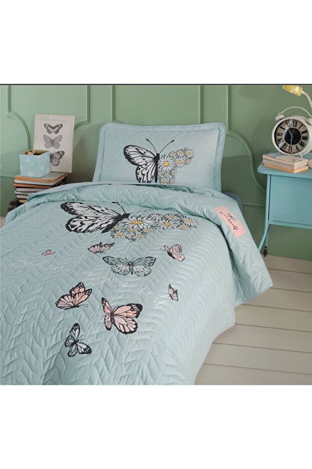 %100 Pamuklu Tek Kişilik Kapitone Yatak Örtüsü - 2