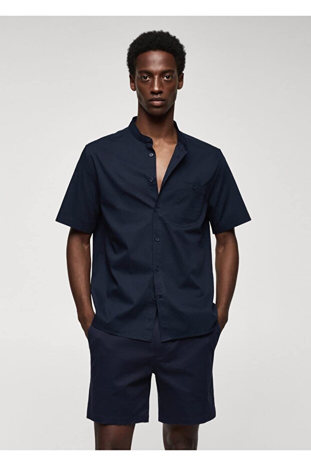 %100 pamuklu hakim yaka gömlek - 1