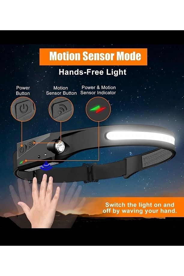 lx200 led headlamp Kafa Tepe Lambası Sensörlü - 4