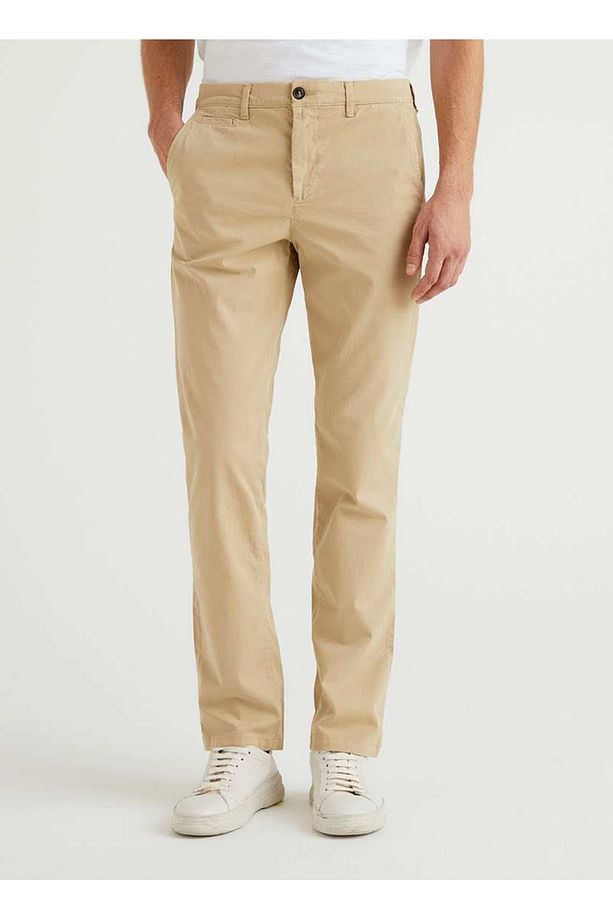 Yüksek Bel Slim Paça Normal Bej Erkek Pantolon 122A4DKH55I18 - 2