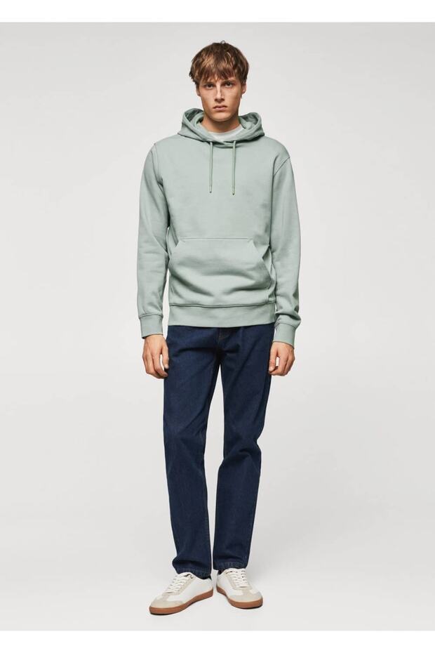 Kapüşonlu Basic Hafif Sweatshirt - 2