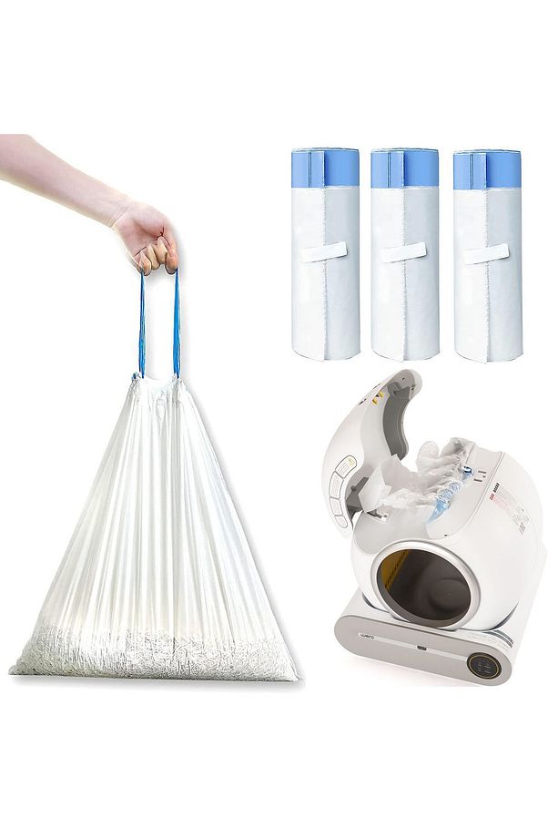 Akıllı Kedi Tuvaleti Büzgülü Çöp Poşeti 3lü Seti ( 3 X 15 Adet, 46 X 50 Mm) - 1