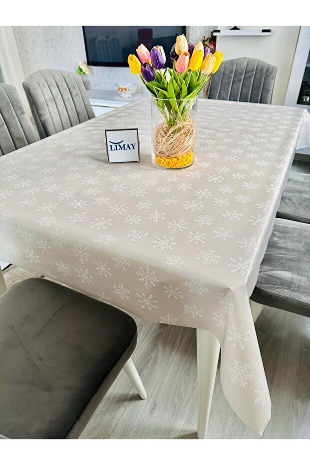 Snowflake Patterned 1Class Imported PVC Tablecloth Erasable/washable - 1
