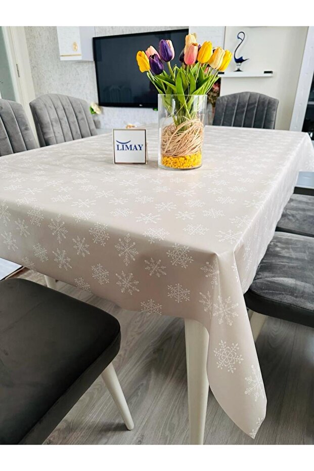 Snowflake Patterned 1Class Imported PVC Tablecloth Erasable/washable - 2