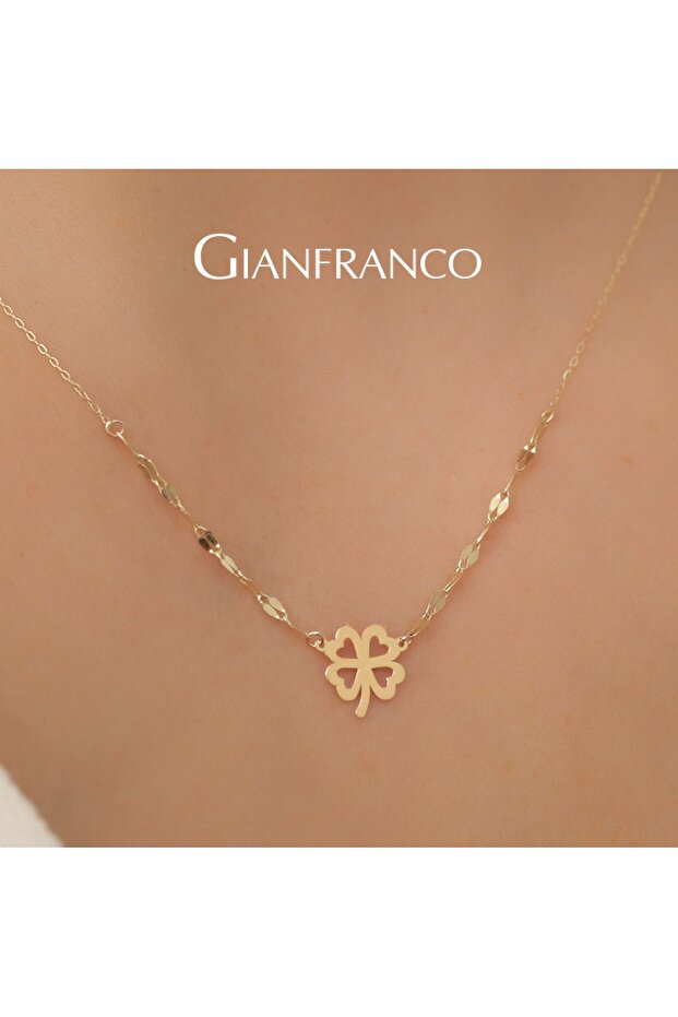 14 Ayar Yonca Kolye - 3