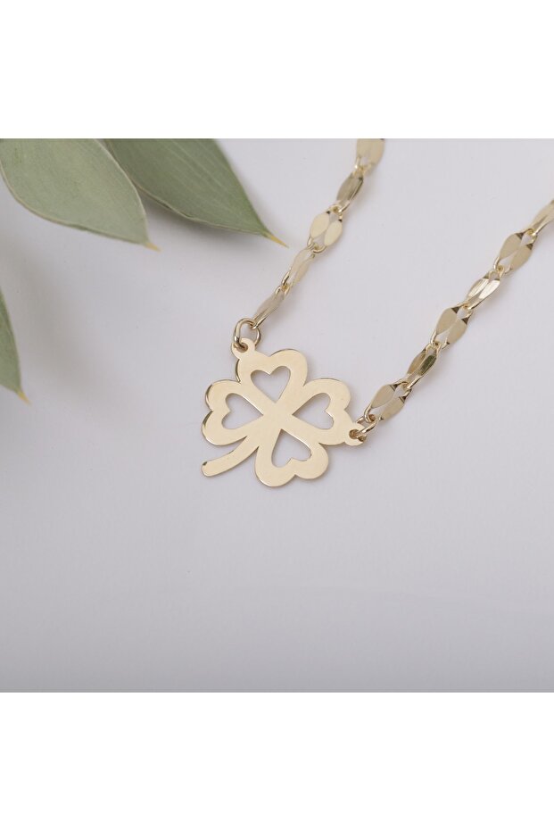 14 Ayar Yonca Kolye - 6