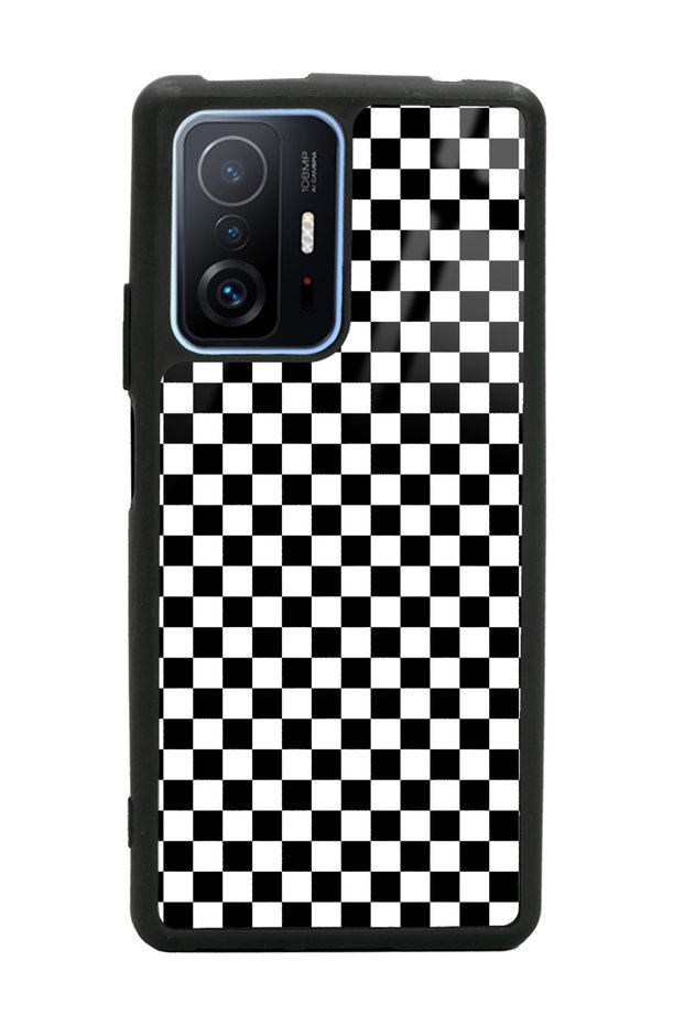 حافظة هاتف لامعة لهاتف Xiaomi Mi 11T Pro بتصميم مربعات