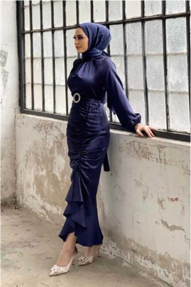 Balık model saten abiye - 4