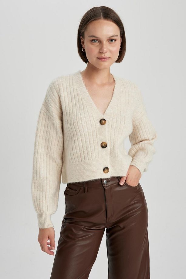 Regular Fit V Yaka Triko Hırka R1389az23wn - 4