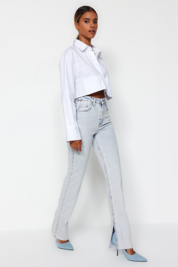Mavi More Sustainable Yırtmaçlı Az Esnek Yüksek Bel Flare İspanyol Paça Jeans TWOAW22JE0382 - 3