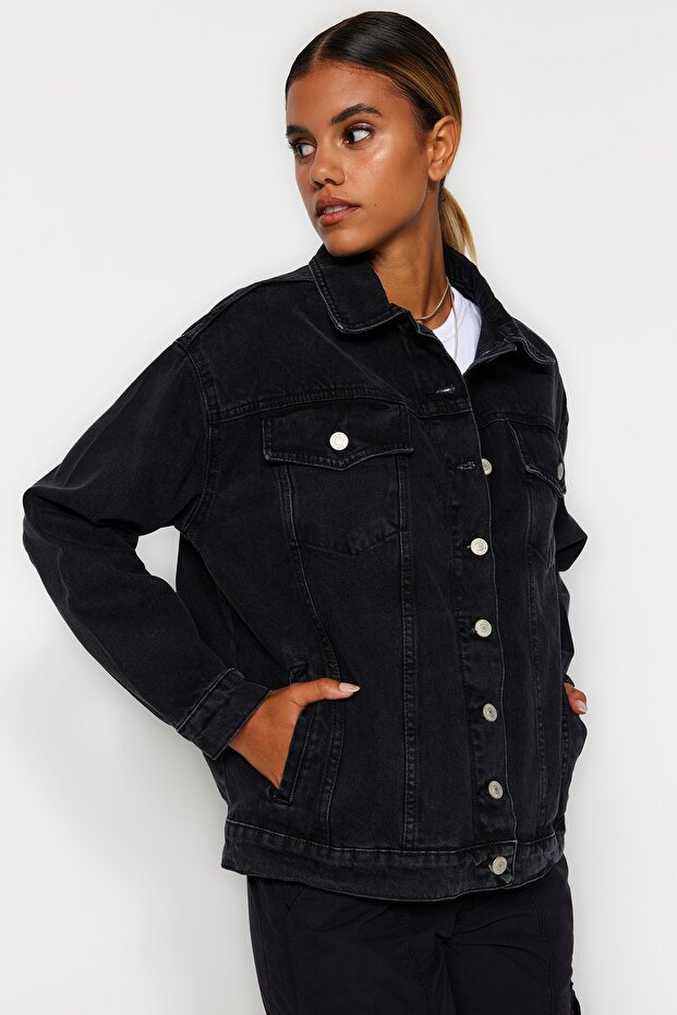 سترة الدنيم الأساسية السوداء TWOSS20CE0038 - 2