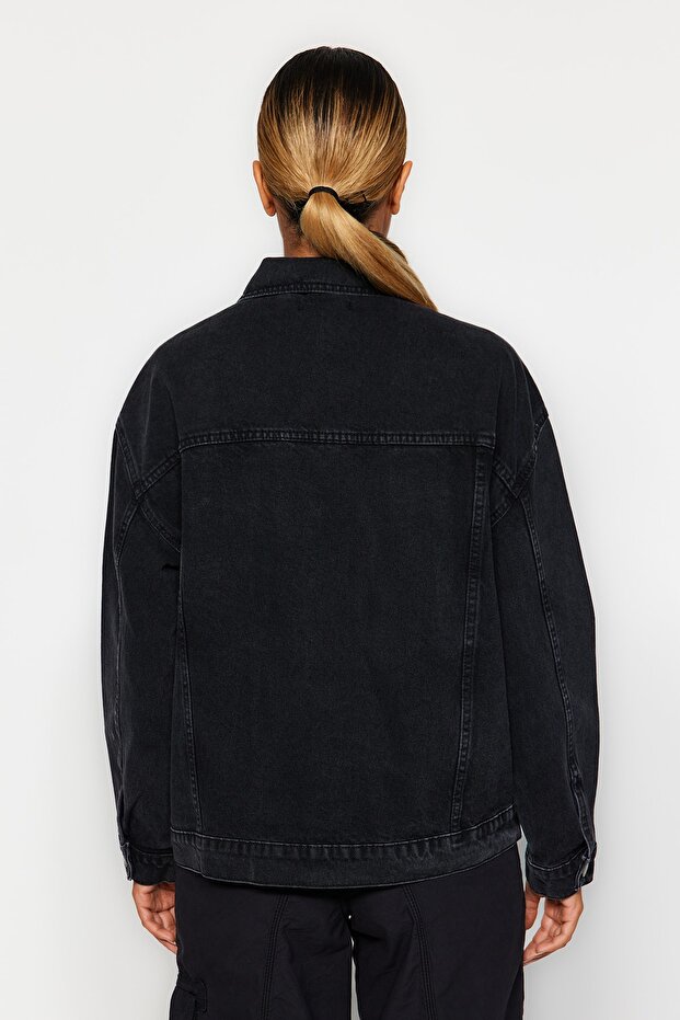 سترة الدنيم الأساسية السوداء TWOSS20CE0038 - 6