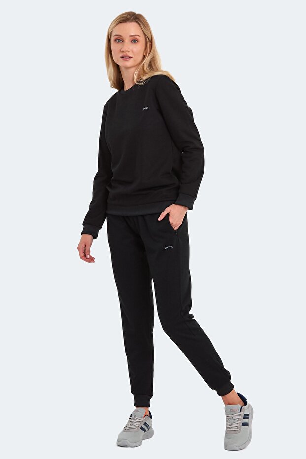 Olinda Women's Black Tracksuit Set with Pockets